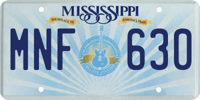 MS license plate MNF630