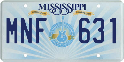 MS license plate MNF631