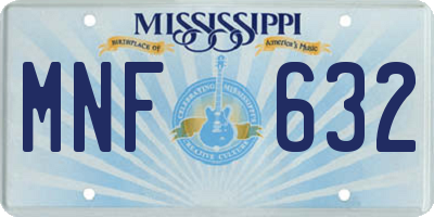 MS license plate MNF632