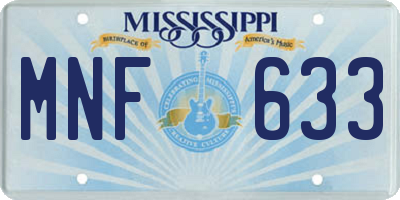 MS license plate MNF633
