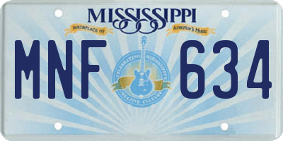 MS license plate MNF634