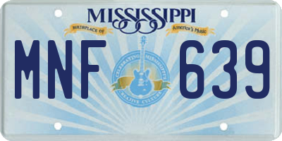 MS license plate MNF639