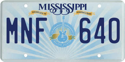 MS license plate MNF640