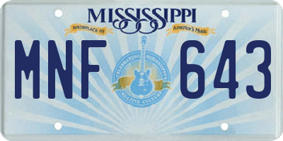 MS license plate MNF643