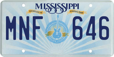 MS license plate MNF646