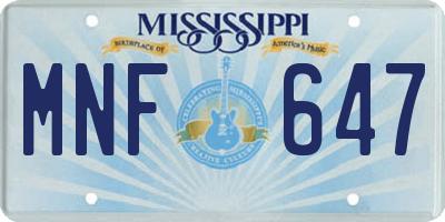 MS license plate MNF647