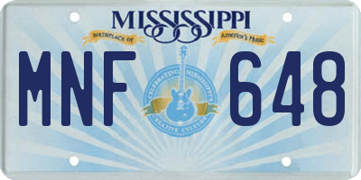 MS license plate MNF648