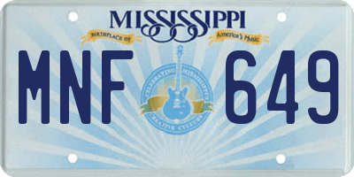 MS license plate MNF649