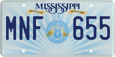 MS license plate MNF655