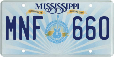 MS license plate MNF660
