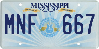 MS license plate MNF667