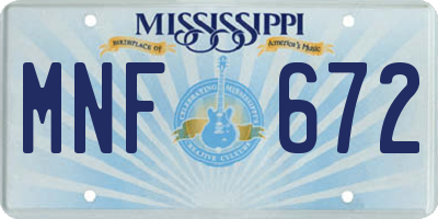 MS license plate MNF672