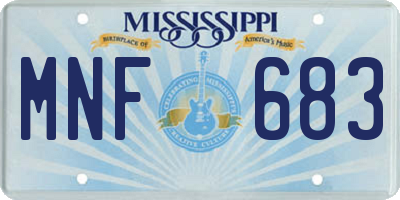 MS license plate MNF683