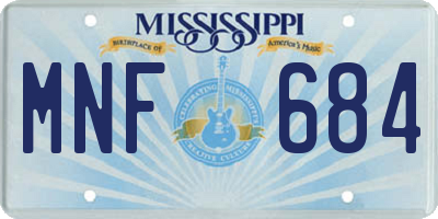 MS license plate MNF684