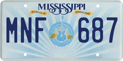 MS license plate MNF687