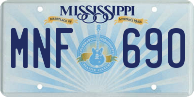 MS license plate MNF690