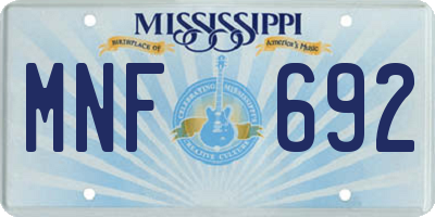 MS license plate MNF692