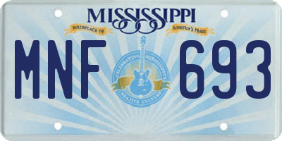 MS license plate MNF693