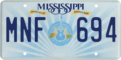MS license plate MNF694