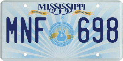 MS license plate MNF698