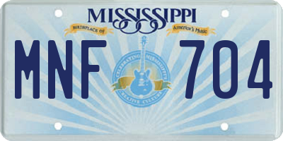 MS license plate MNF704