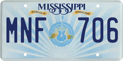 MS license plate MNF706