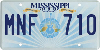 MS license plate MNF710