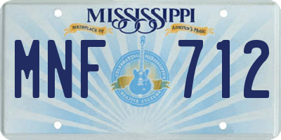 MS license plate MNF712
