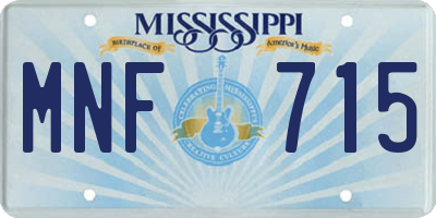 MS license plate MNF715