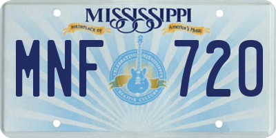 MS license plate MNF720