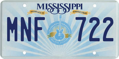 MS license plate MNF722