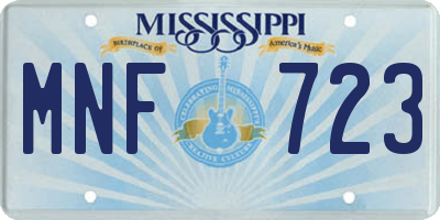 MS license plate MNF723