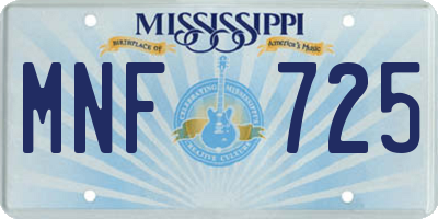 MS license plate MNF725