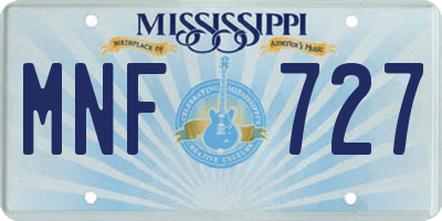 MS license plate MNF727