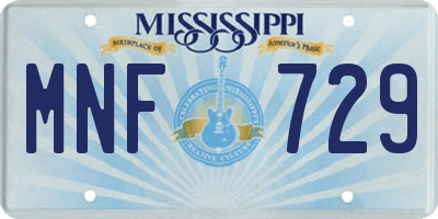 MS license plate MNF729