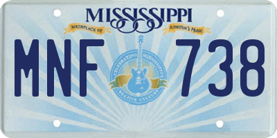 MS license plate MNF738