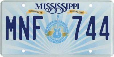 MS license plate MNF744