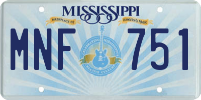 MS license plate MNF751