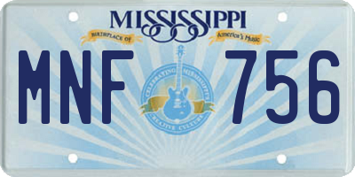 MS license plate MNF756