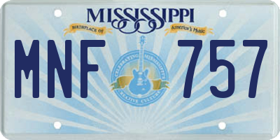 MS license plate MNF757