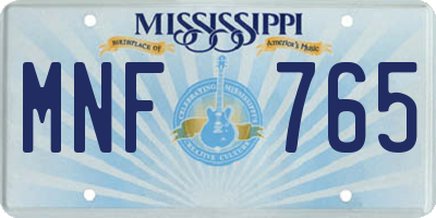 MS license plate MNF765