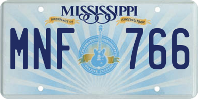 MS license plate MNF766