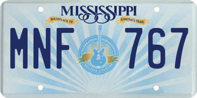 MS license plate MNF767