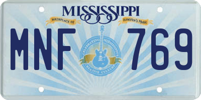 MS license plate MNF769