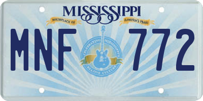 MS license plate MNF772