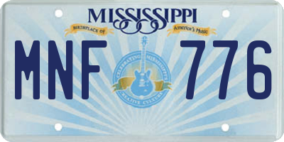 MS license plate MNF776