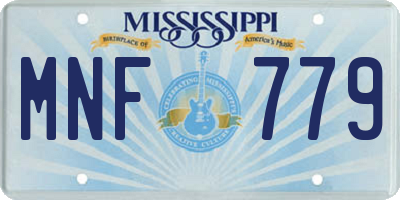 MS license plate MNF779
