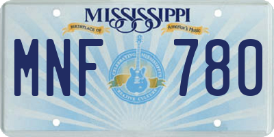 MS license plate MNF780