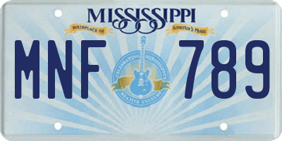 MS license plate MNF789