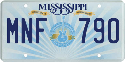 MS license plate MNF790